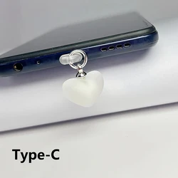 Heart - Shaped Phone Charm Dust Plug Pendant (For Type - C)