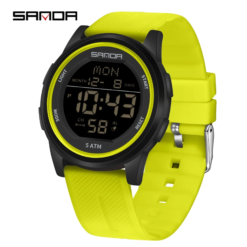 SANDA Trendy Water-Resistant Digital Sports Watch