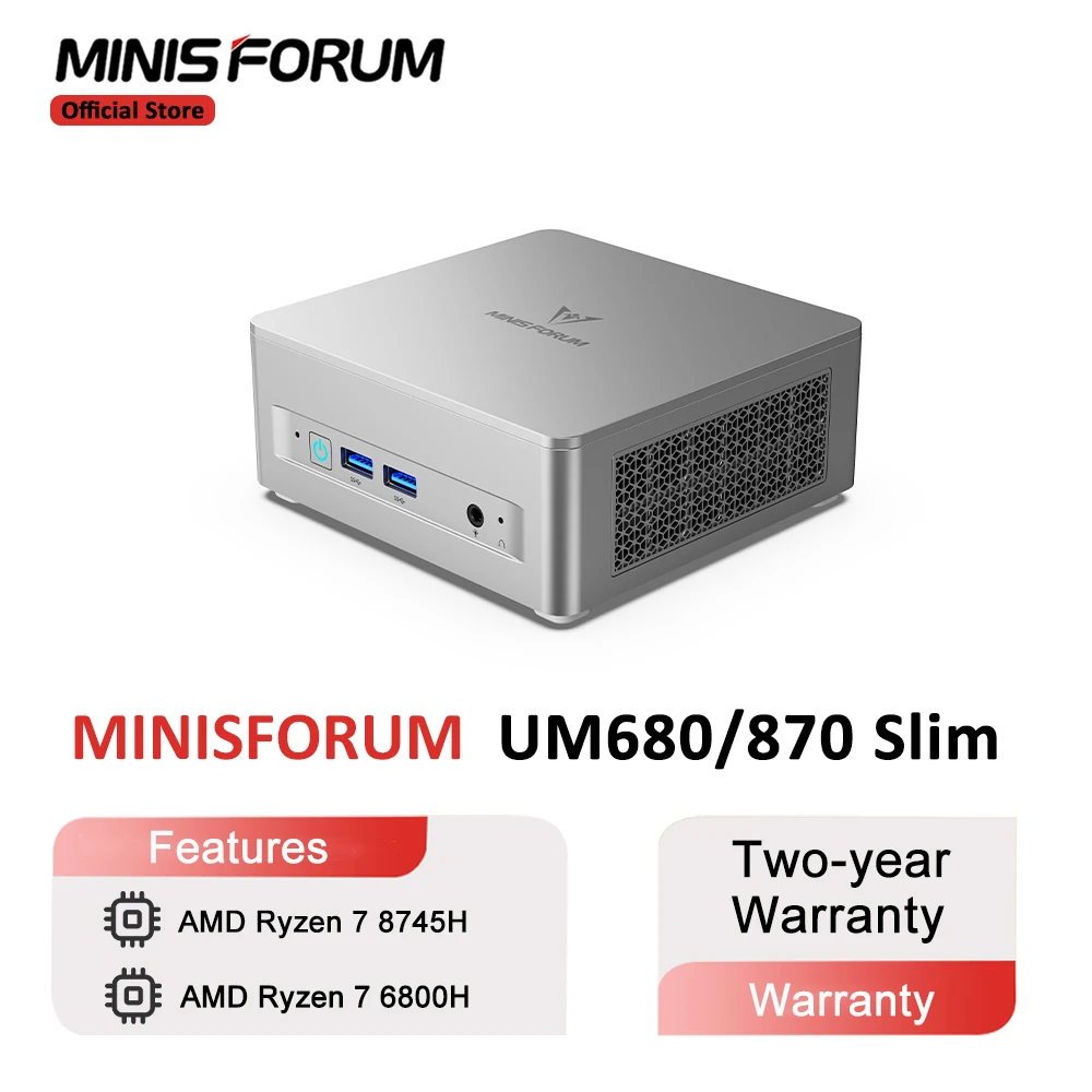 MINISFORUM UM870 Slim Mini PC AMD Ryzen 7 8745H 32GB DDR5 1TB SSD