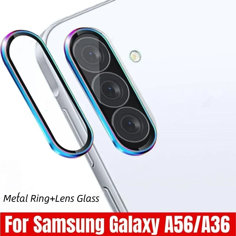 1Set HD Lega di Metallo Della Macchina Fotografica Della Pellicola Della Protezione Per Samsung Galaxy A56 A36 5G Anti-graffio Obiettivo di Vetro Temperato Della Copertura Accessori Del Telefono - immagine 2