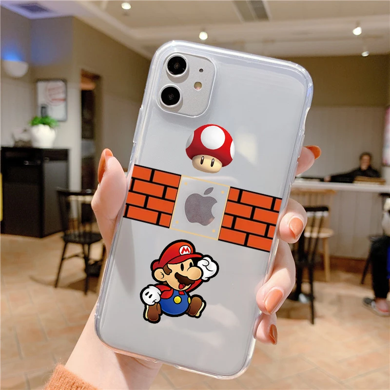 iphone 13 pro max cover Super Mario Bros Silicone Phone Case For iPhone 11 12 13 Pro Max Mini 7 8 6S Plus SE 2020 2022 XR X XS MAX Transparent TPU Cover iphone 13 pro max cover