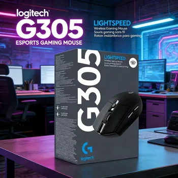 Logitech G305 Wireless Mouse, Gaming Esports Programmable Office Desktop Laptop Mouse, Computer Gaming 2.4G Ergonomic Mouse 1