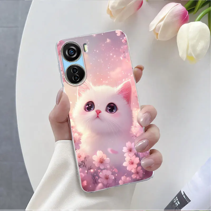 Luxury Marble Flower Transparent Soft Silicone Phone Case