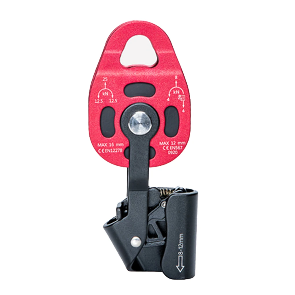 Ascender Lifting Pulley 4KN Climbing Rigging Adventure Lifter Rappelling Outdoor Smooth Portable Mountaineering Red 3