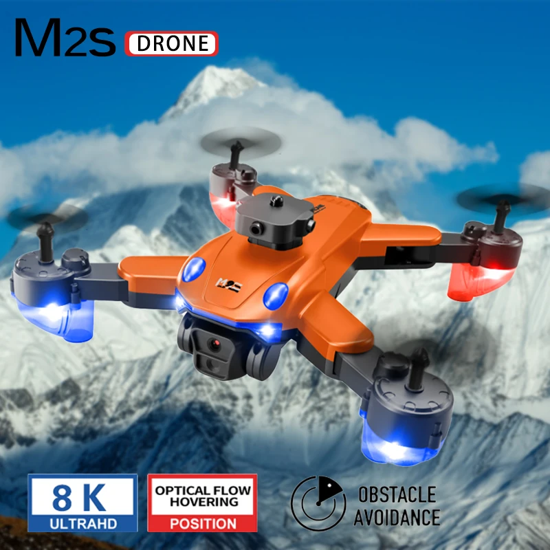 

M2S Professional Obstacle Avoidance Drone Remote Control Quadcopter 8K Dual Camera Optical Flow Positioning Helicopter Boy Gift