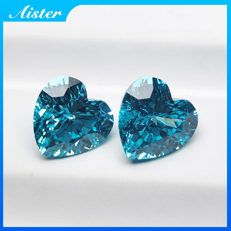 

NEW Lab Grown Paraiba Gemstone Heart Shape Lab Created Sapphire Precious Stone Top Quality