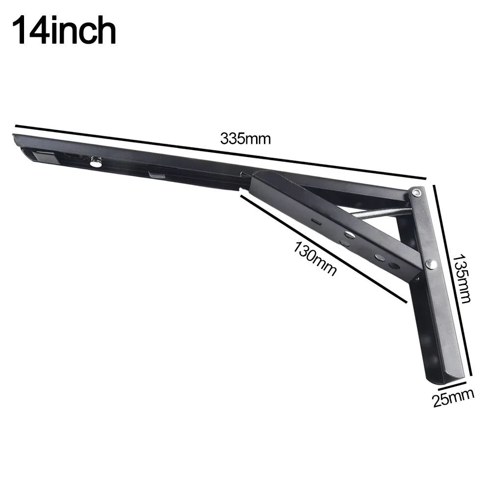 Heavy Duty Metal DIY Collapsible Shelf Hinge Accessories for Work Bench Black Stainless Steel Triangular Folding Partition folding hinges