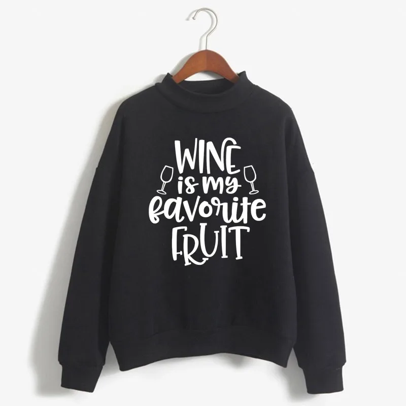 

Wine is my favourite fruit Print Women Sweatshirt Korean O-neck Knitted Pullover Thick Autumn Winter Candy Color women Clothes