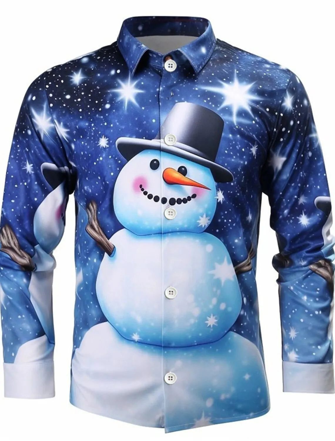 Chemises De Noël Pour Homme - Chemise De Noël Moche Boutonnée à Manches Longues - Père Noël Imprimé En 3D - Fantaisie - Amusant - Festival - Vacances - Décontracté - Tendance - Vêtements, Rouge