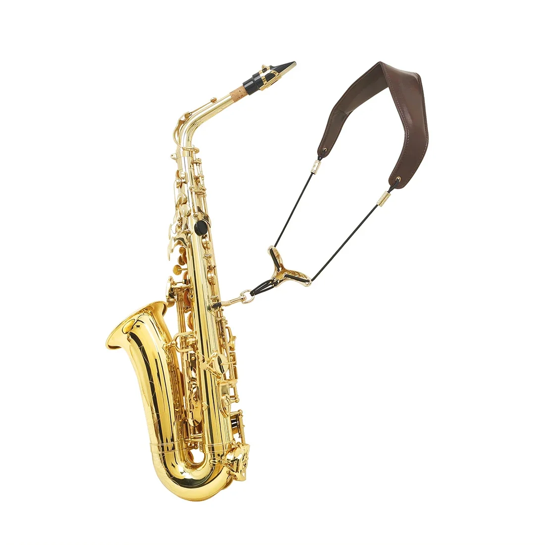 Premium Adjustable Leather Saxophone Neck Strap - Universal Fit for Soprano, Alto, and Tenor Saxophones