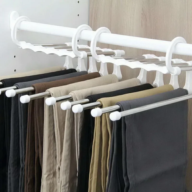 Hangers Pants Save Wardrobe Space Multiple Clothes Hanger Wardrobes