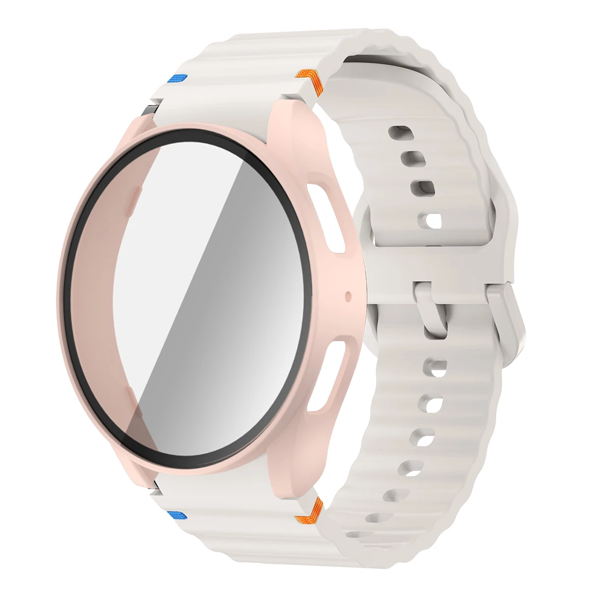 Silicone Watch Strap with Case and Screen Protector for 40-44mm Smartwatches - Durable Wrist Accessory