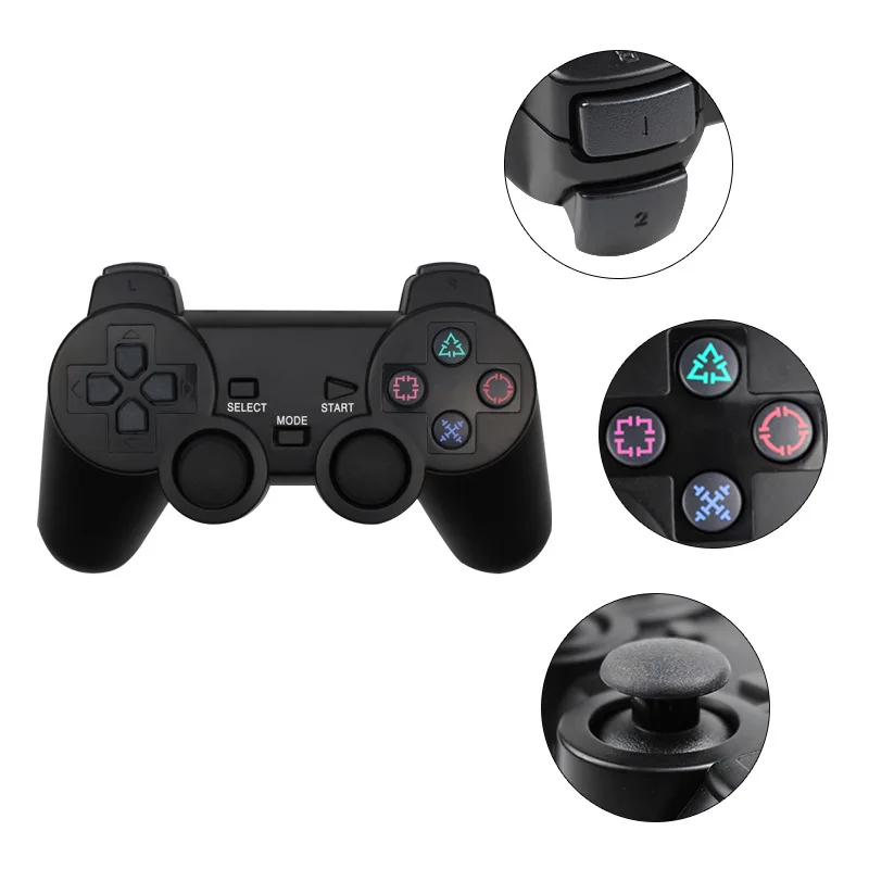 For Playstation 2 Joystick Transparent Color Bluetooth Wireless Gamepad Controller For Sony PS2 2.4G Vibration Game Console