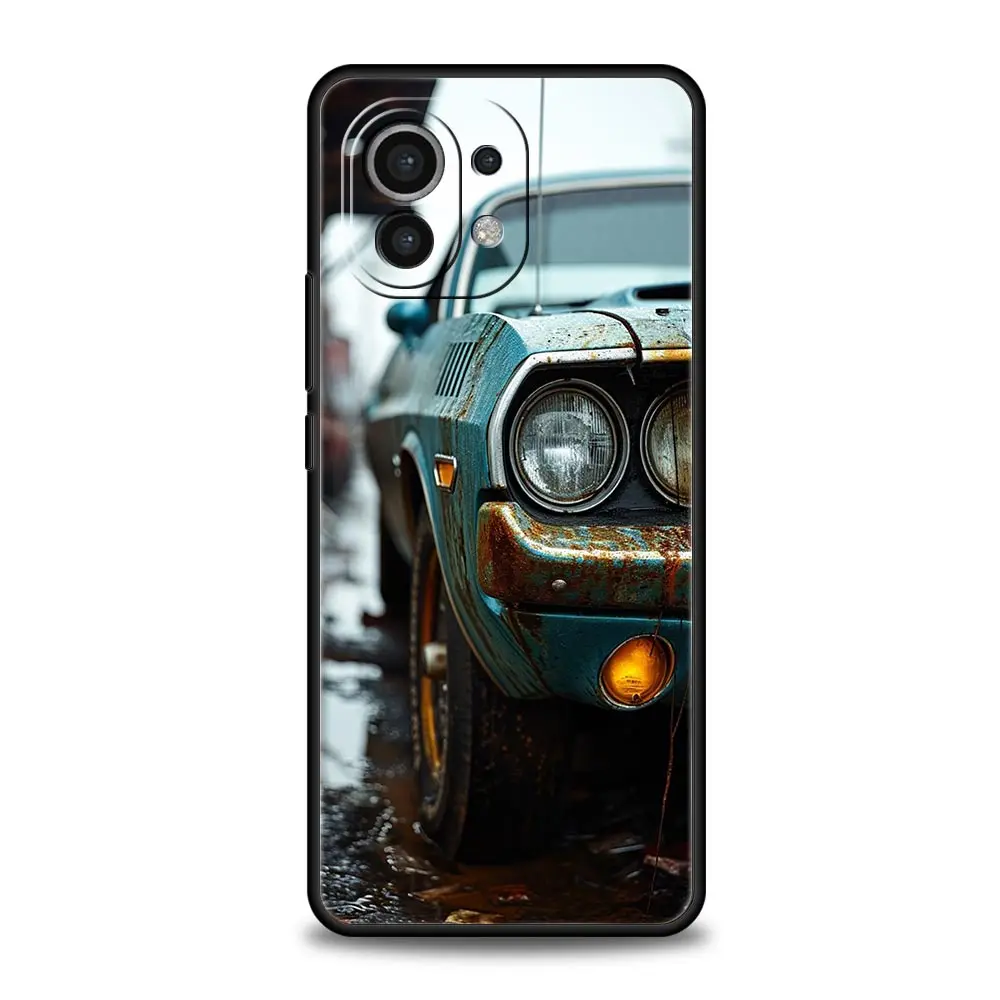 Elegant Black & White Soft Car Phone Case - Versatile Design & Durable Protection