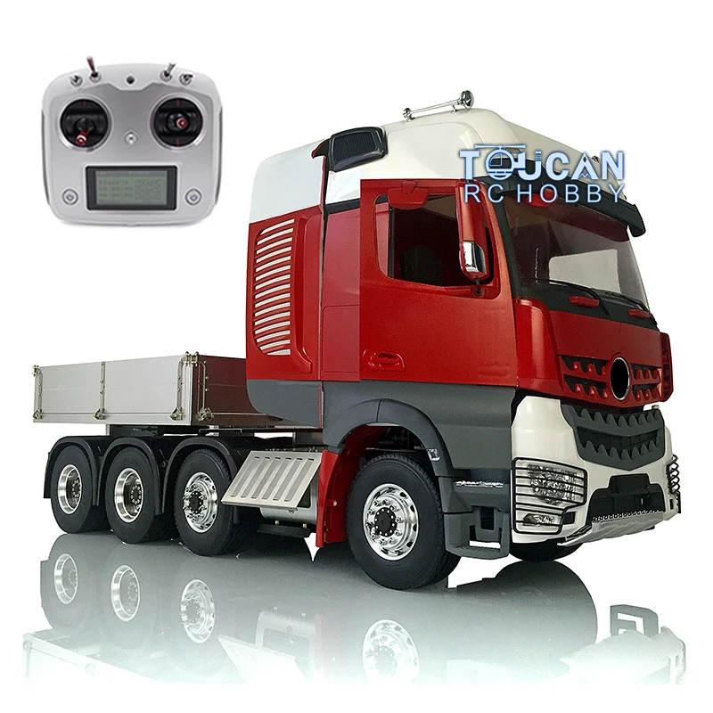 1/14 8*8 LESU RC 3Speed Metal Chassis Tractor Truck Model Painted Cabin W/ Equipment Rack Bucket Light Sound Radio Controller 3