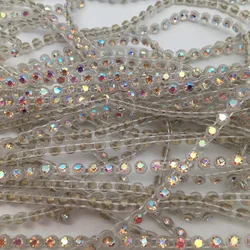 TABA® Sparkling AB Crystal Rhinestone Trim - 10 Yards of Elegant Rhinestone Banding (2 Transparent)