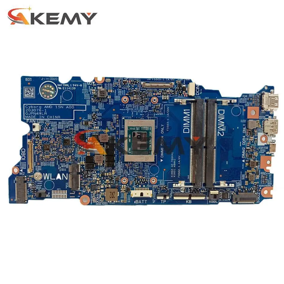 Original Laptop motherboard For DELL 5515 Celeron R7 CPU Mainboard CN-0KDKG8 0KDKG8 203076-1 test 100% most powerful motherboard