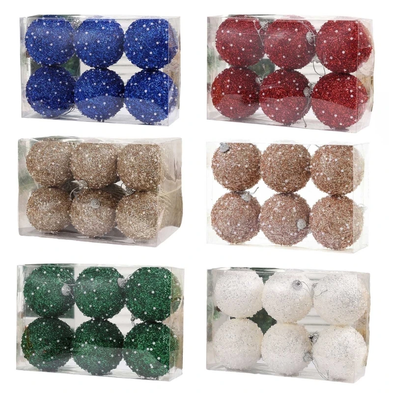 

1box Christmas Balls Christmas Tree Ornaments Ball Christmas Hanging Tree Pendant New Year Gift Navidad Home Party Decor