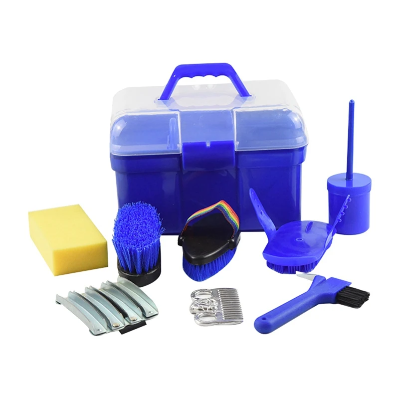 

Horse Grooming Kit, Horse Cleaning Kit Box, Cleaning Kit As Shown PP Oval Massage Curry, Hoof Pick, Beginner Riding Comb