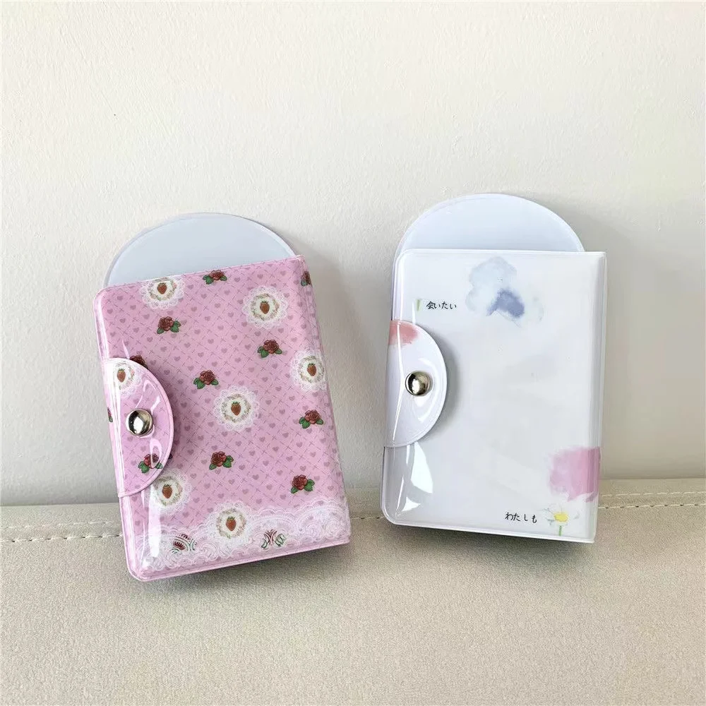 Sharkkang 새로운 도착 Kawaii 3 인치 엽서 앨범 20pcs 슬리브 딸기 케이크 보관 카드 가방 아이돌 카드 수집 주최자