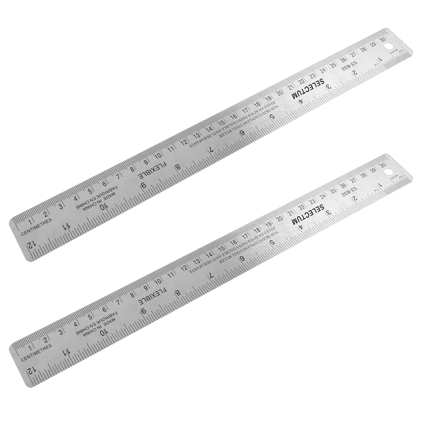 

2 Pcs Cork Stainless Steel Ruler Straight Woodworking Measuring Metal Backing Wooden Rulers Scale Machinist Student