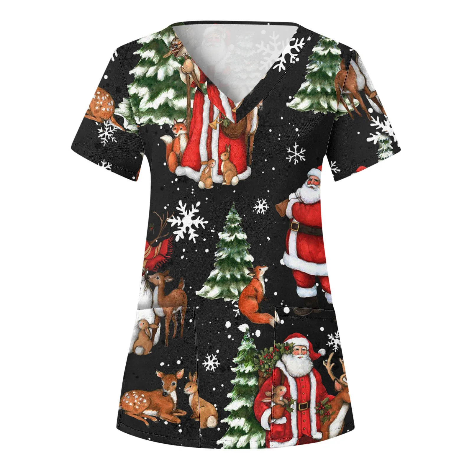 

Women Nurse Uniform Christmas Graphic Scrubs Tops Medical Surgical Uniforme De Enfermera Para Mujer Uniformes Hospital Doctor