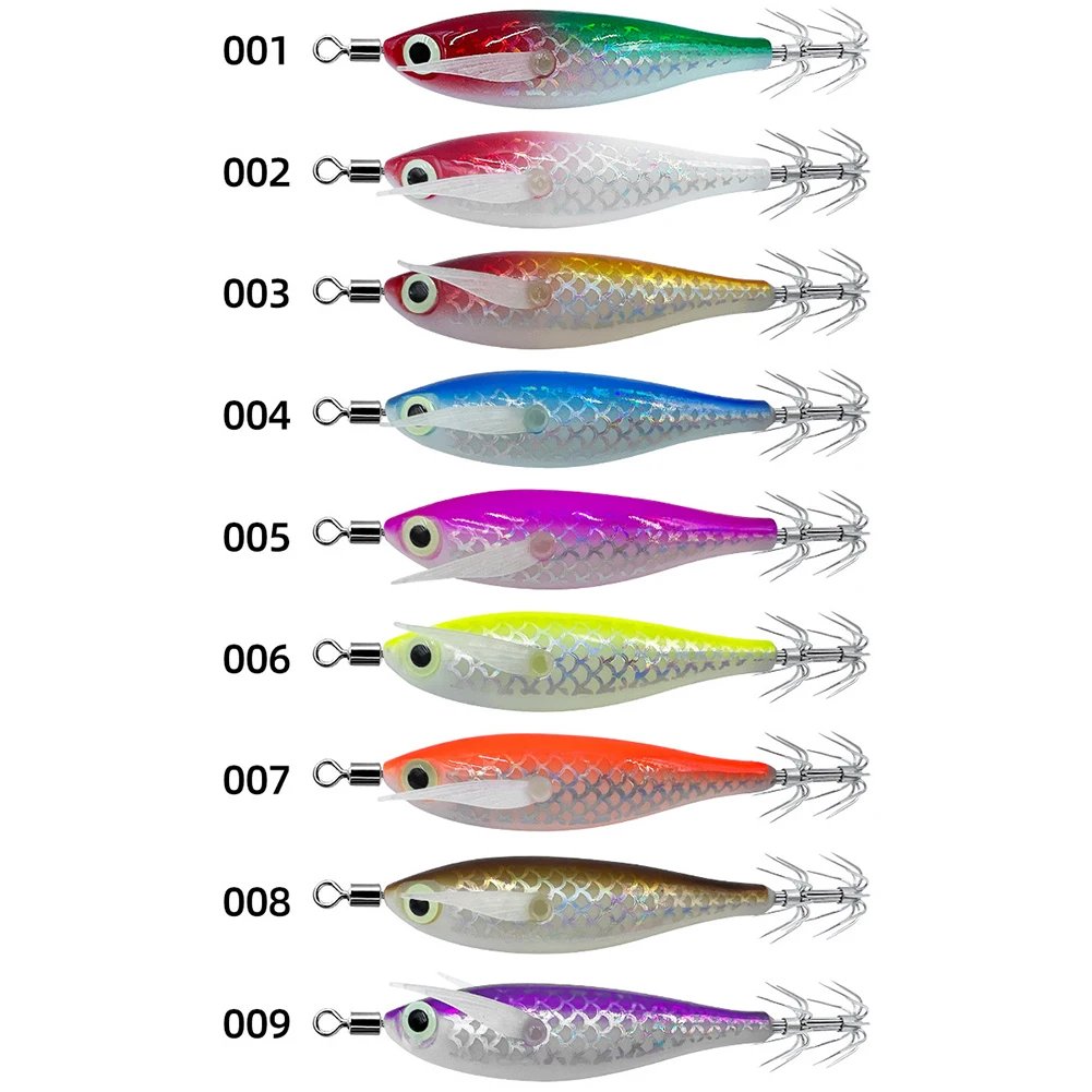 Luminous Squid Hook Squid Fishing Lure Double Hook Cuttlefish Attracting Lure Glow In The Dark Squid Bait for Night Fishing