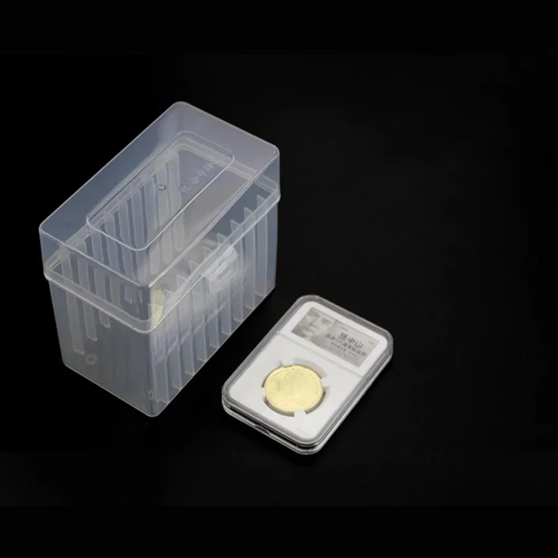 Transparent Plastic Coin Holder Storage Boxes 10 Coins