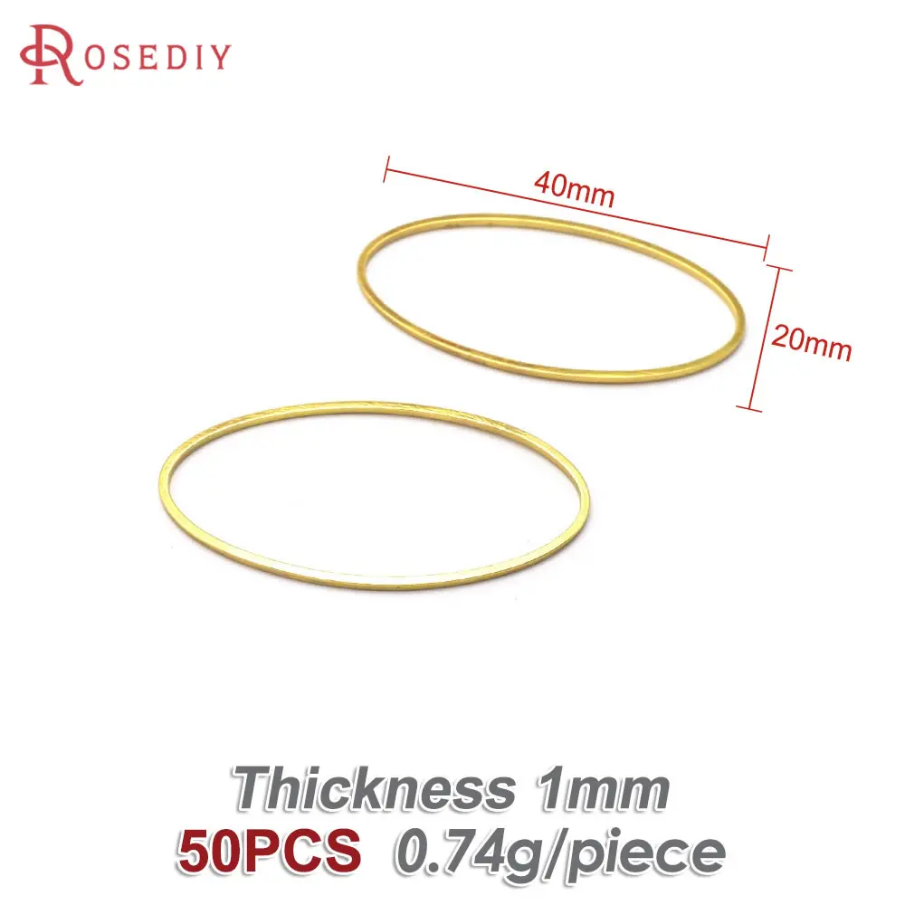 50PCS 16x8mm 25x10mm 30x15mm 40x20mm Brass Oval Shape Closed
