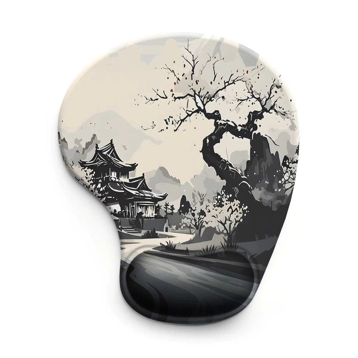 Building And Tree Ink Design Mouse Pad Wrist Ergonomic Soft Anti-Slip ...