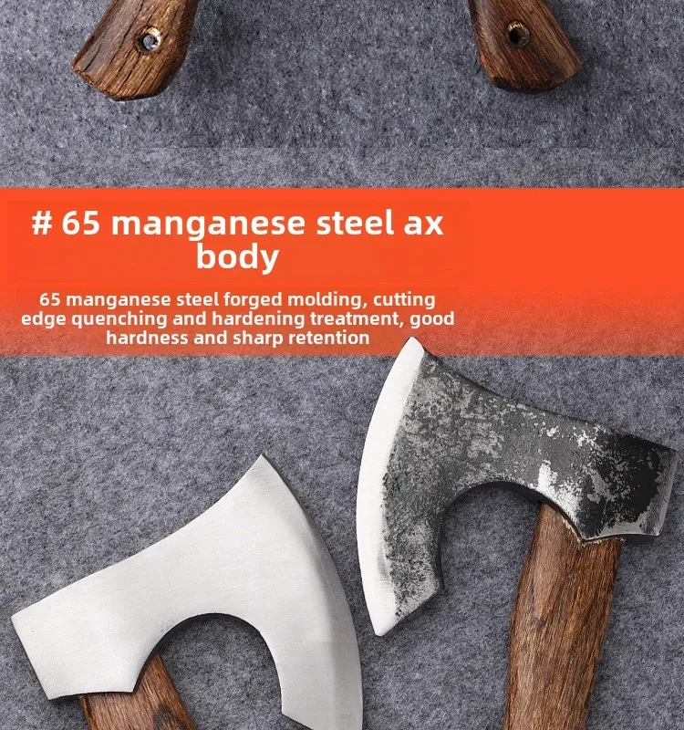 S6c70ae4dae4347219f9f1c334ef33229q Portable outdoor camping hand axe - Hand-forged multi-functional wood-splitting and bone-chopping axe - Emergency battle axe Mallzona