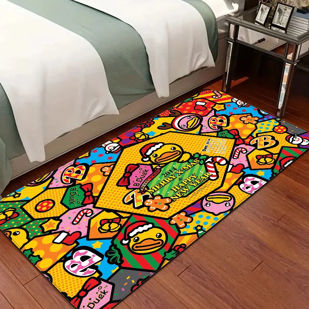 Kwaii Yellow Duck Long Rugs Cheaper Anti-slip Modern Living Room Balcony Printed Bedside Area Rugs 3