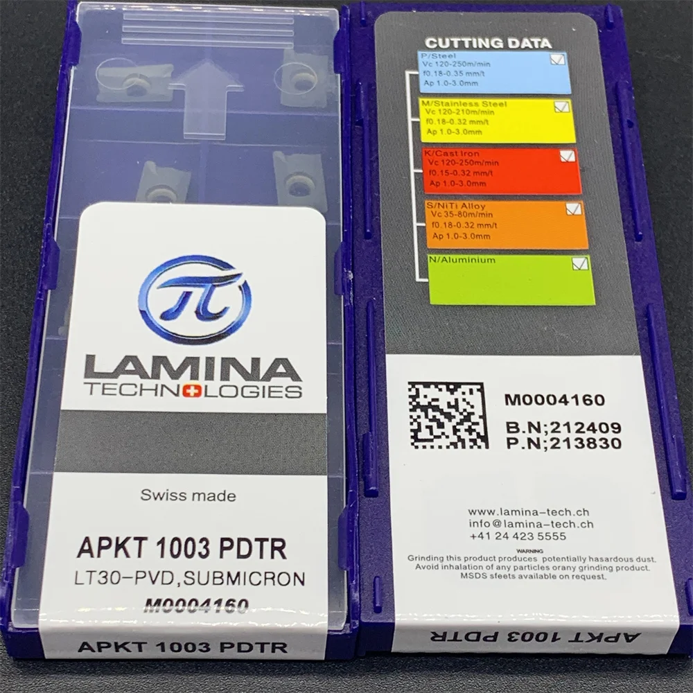 Lamina Apkt1003 Pdtr Lt30-pvd Fresagem Ferramentas de Torneamento Inserções de Carboneto Torno Apkt 1003 Alta Qualidade 10 Peças - Image 2