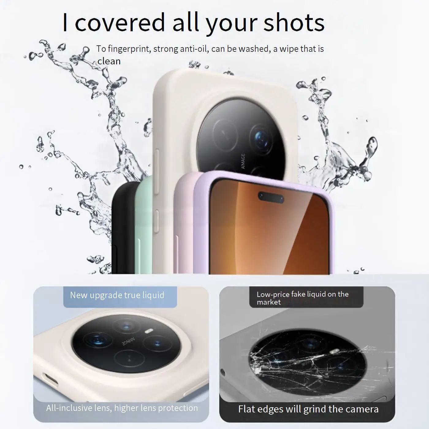 Premium Liquid Silicone Shockproof Phone Case - Fashion Minimalist Soft Back Cover