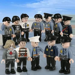 12pcs Police Playmobil MOC Military 4.5cm Military SWAT Building Blocks Figures Soldier Weapons Bricks Mini Toys for Children