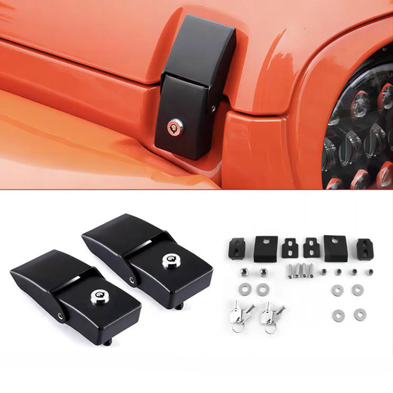 Anti-shake Hood Lock Kit ADTOPI Aluminum Hood Latch Lock For Jeep Wrangler JK & JKU (2007-2018) - Matte Black, 2-Piece Anti-Theft Kit Aluminum Hood Lock Replacement Anti-shake Hood Lock Kit ADTOPI Aluminum Hood Latch Lock For Jeep Wrangler JK & JKU (2007-2018) - Matte Black, 2-Piece Anti-Theft Kit Aluminum Hood Lock Replacement