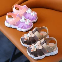 0-3Y Anti Slip Soft Sole Outdoor Children Walking Shoes Cute Cartoon Bear Boys Girls Baby Sandal Waterproof Infant Kids Sandals 4