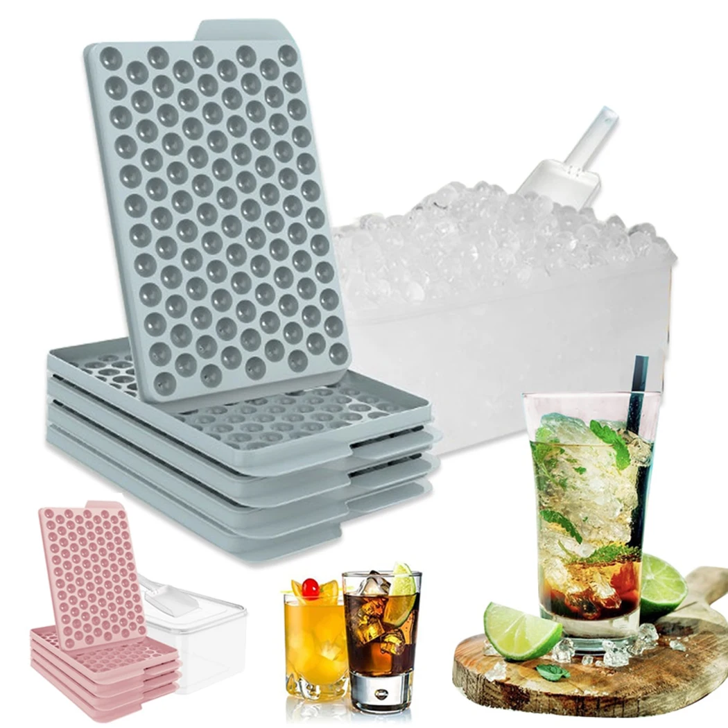 

Kitchen Accessories 104 Holes Round Ice Cube Tray With Removable Lid Plastic Mini Ice Ball Tray Maker Moldes For Freezer