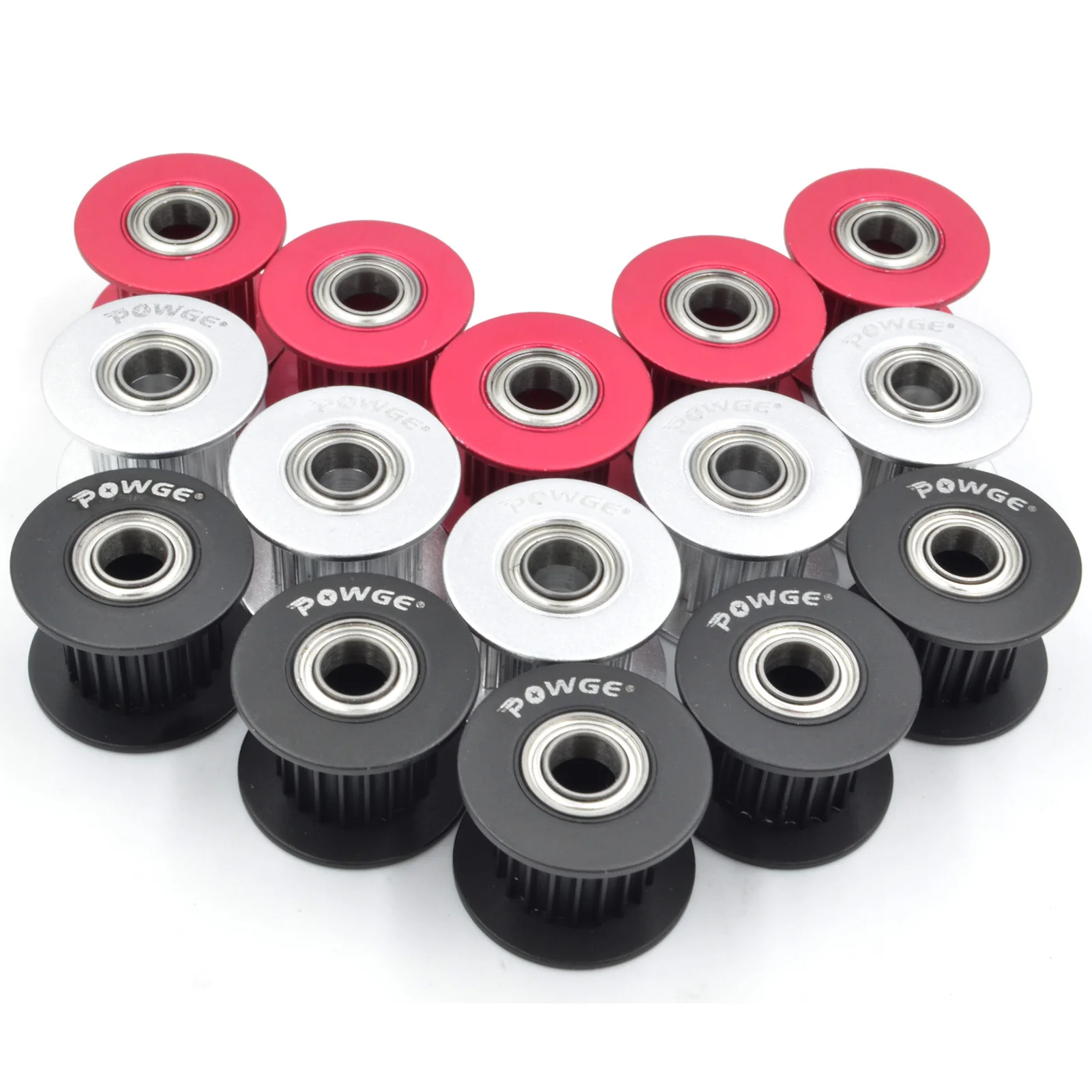 2MGT 2GT 20 Teeth Timing Idler Pulley Bore 3/4/5mm with Bearing Black for GT2 Synchronous belt Width 6/10mm 20teeth 20T timing pulley