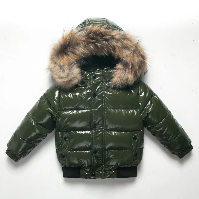 Winter Baby Clothes Kids Boys & Girls Down Ski Coat -30 Degrees Natural true fur collar 2-10Y