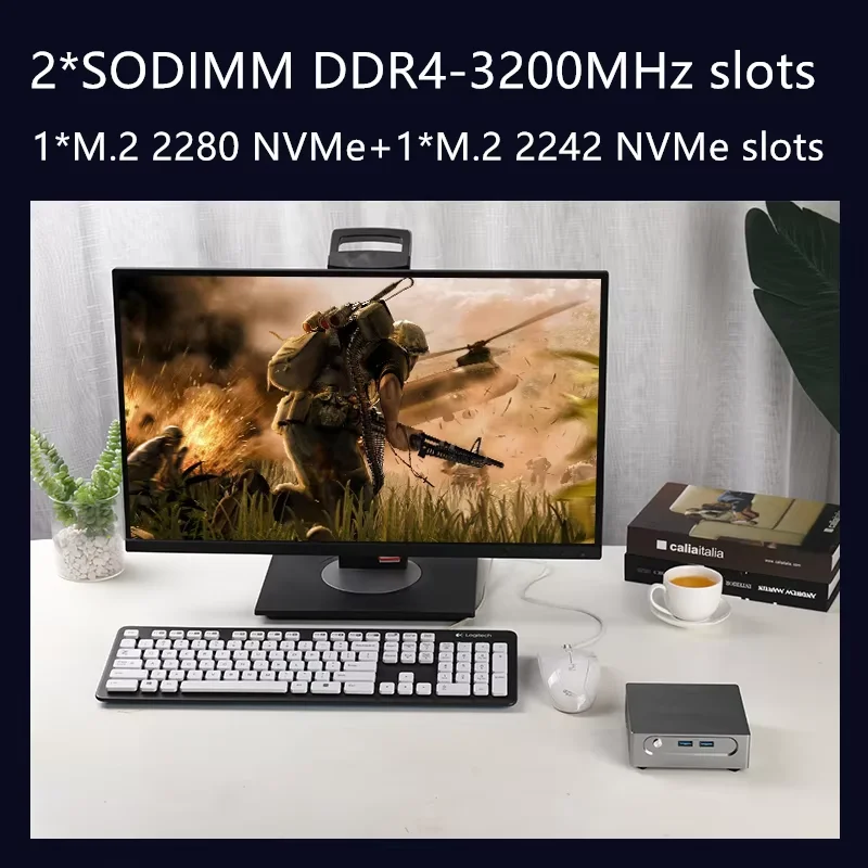 탑톤 미니 PC AMD 라이젠 9 5900HX ES 게이밍 PC 5700U ES 8코어 16스레드 윈도우11 2개 DDR4 슬롯 2개 NVMe 슬롯 오피스 데스크탑 NUC