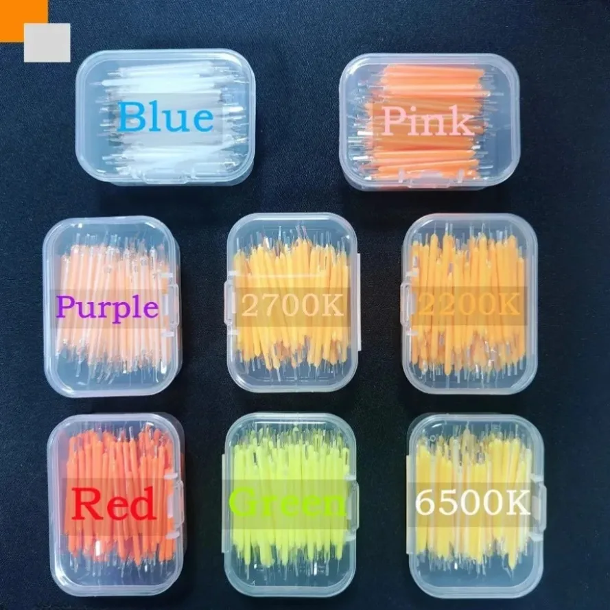 상자당 1-10개 38mm 멀티컬러 COB 3V LED 필라멘트 에디슨 전구 램프 백열등 다이오드 가정용 조명 액세서리