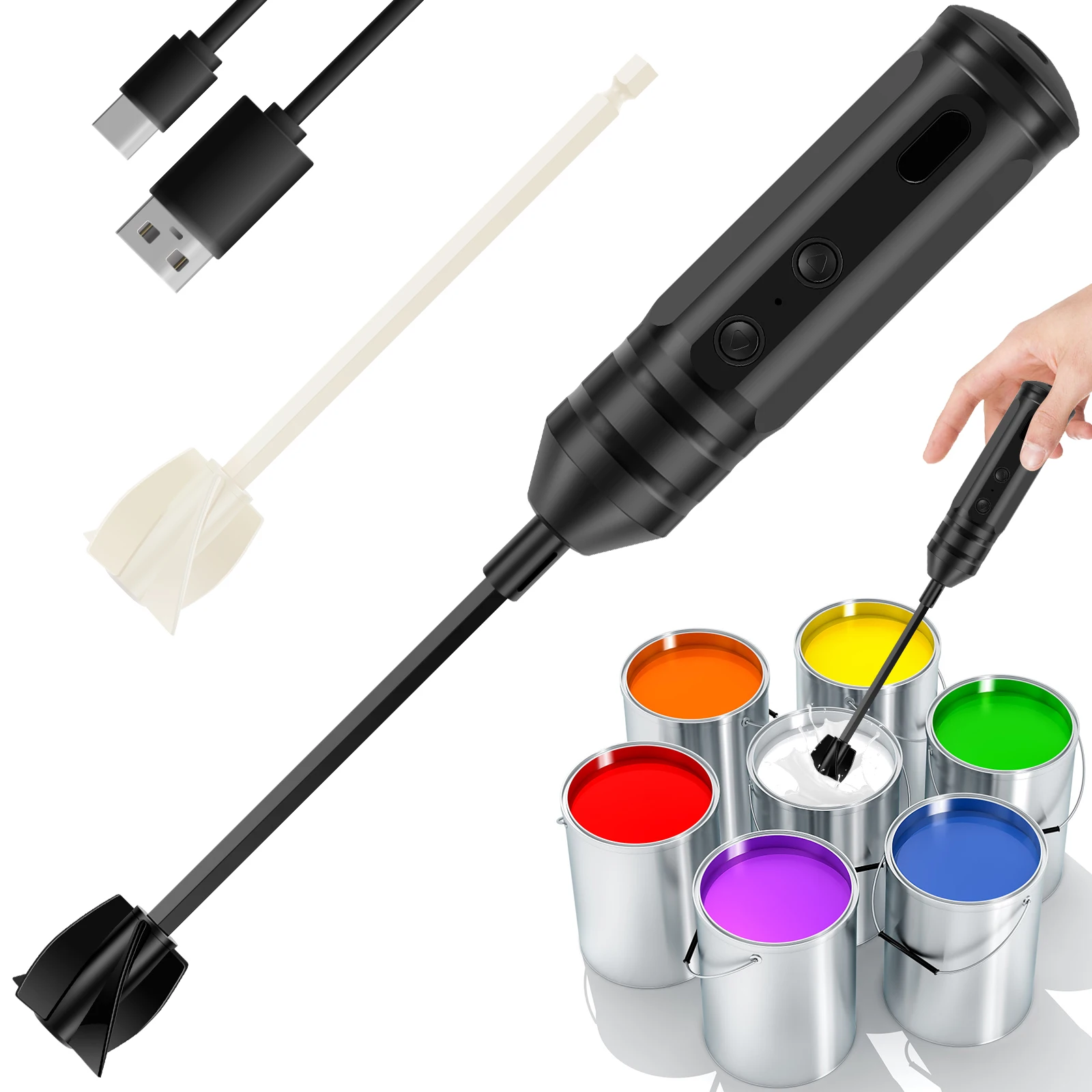 Epoxy Mixer Resin Mixer Paddles Rechargeable Drill Paint Epoxy Resin for Paint Concrete Plaster Reusable DIY Crafts