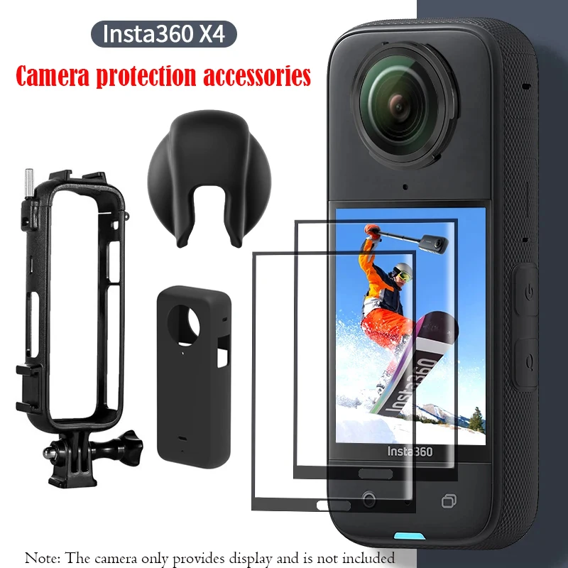 

For Insta360 X4 Soft Silicone case Lens Protect Cover Cap Screen Protector Tempered Glass Film For Insta360 X4 Camera Accessory