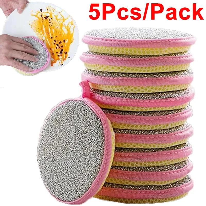 

5Pcs Double Side Dishwashing Sponge Pan Pot Dish Cleaning Sponge Household Cleaning Tools Kitchen Tableware Dishwashing Brush