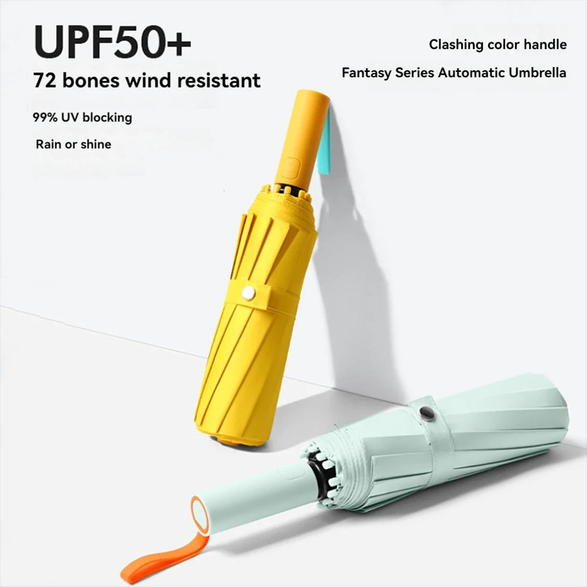 Automatic Folding Men Women Umbrella 72/80 Bone Reinforced Windproof Rainproof Sun UV Protection folding umbrella automatic umbrella wind resistant umbrella windproof umbrella