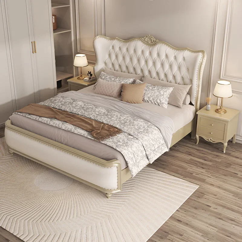 Aesthetic Modern Bed Quilts Vintage Bedroom Luxury Headboard Double Beds King Size Camas Matrimonial Garden Furniture Sets