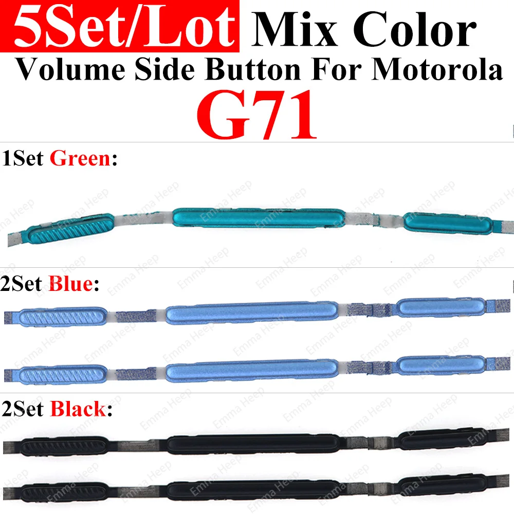 Enhanced Power & Volume Side Button Replacement Set (5-Pack) - Universal Fit
