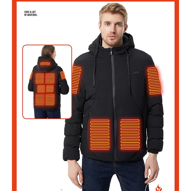 Big Size 6XL Winter Windproof Men coat Warm Thick Plush New Fashion Couple Hooded Outdoor Jacket Classic Casual Charging Clothes