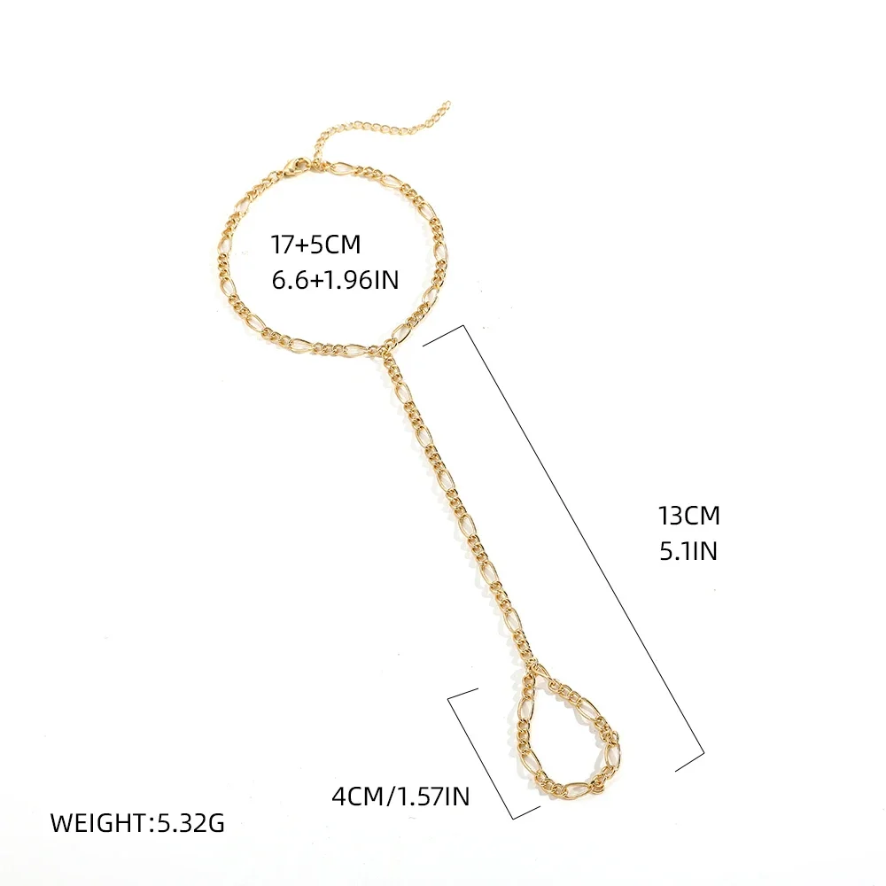 Dainty Hand Chain Bracelet Ring Gold Plated Connecting Harness Bracelets. S6c719060bbdc4100850723027ec9828cF